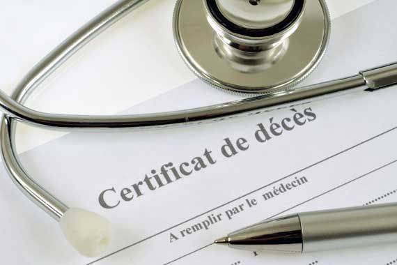 Un certificat de décès.